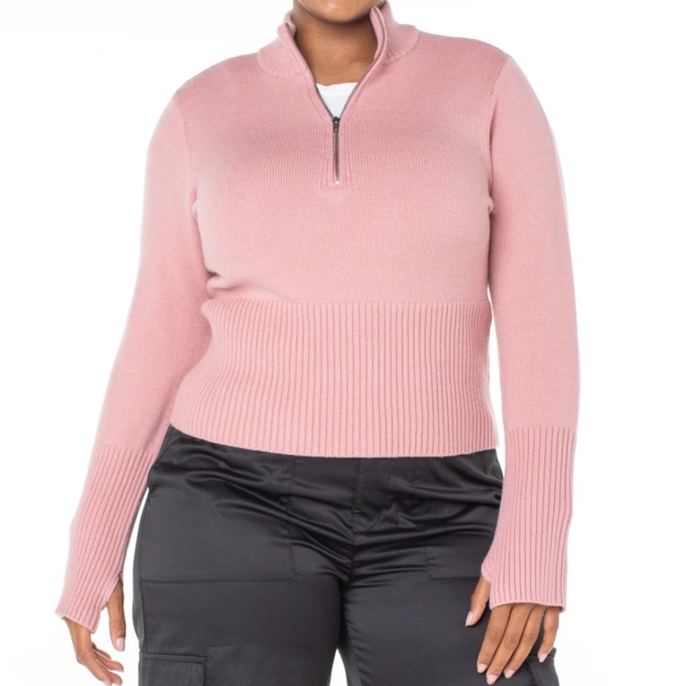 Celebrity Pink • Mauve • Quarter-zip Sweater